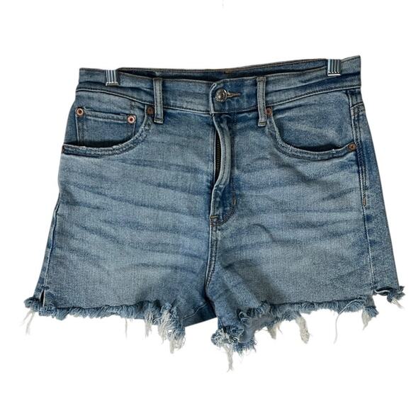 American Eagle Highest Rise 90s Boyfriend Cutoff Shorts Size 4 Beach Vacation - Picture 1 of 10